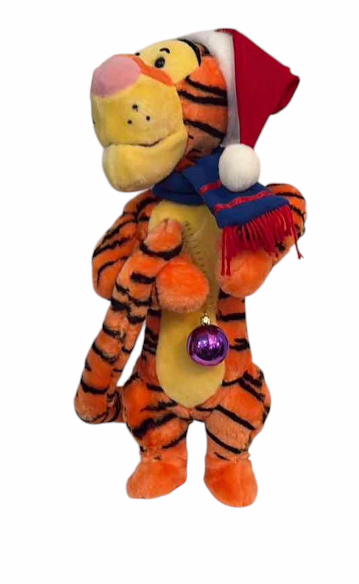 Photo 1 of DISNEY TIGGER ANIMATED CHRISTMAS PLUSH WITH SANTA HAT, SCARF & ORNAMENT H23.5”