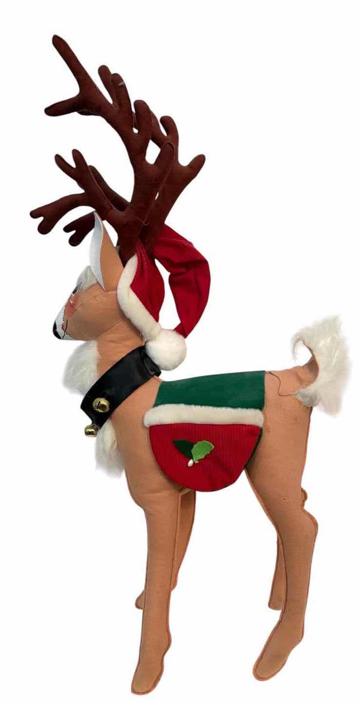 Photo 1 of ANNALEE CHRISTMAS REINDEER WITH SADDLE & JINGLE BELLS HOLIDAY DECOR
