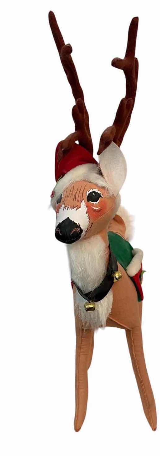 Photo 1 of ANNALEE CHRISTMAS REINDEER WITH SADDLE & JINGLE BELLS HOLIDAY DECOR