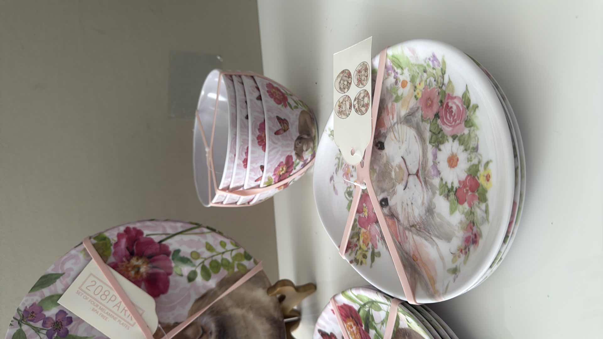Photo 1 of 16PCS-EASTER BUNNY MELAMINE DISHES