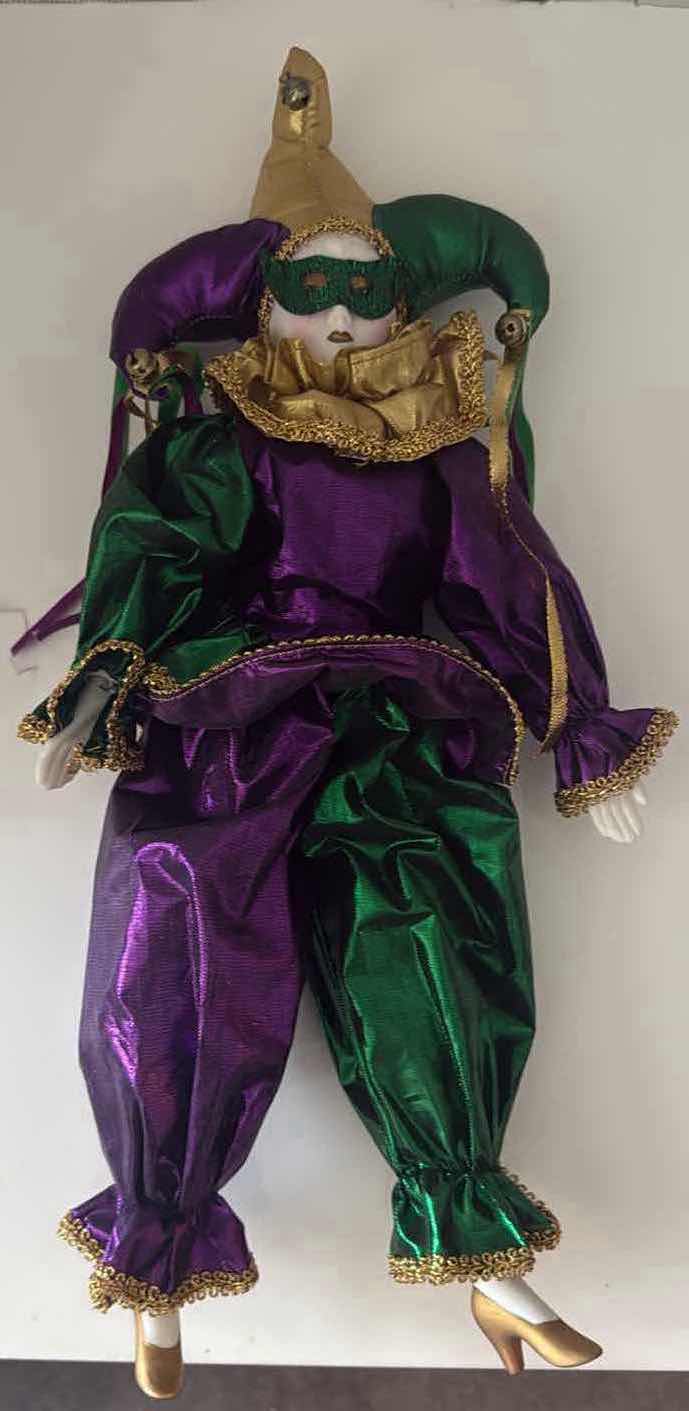 Photo 1 of PORCELAIN MARDI GRAS CLOWN 17”H
