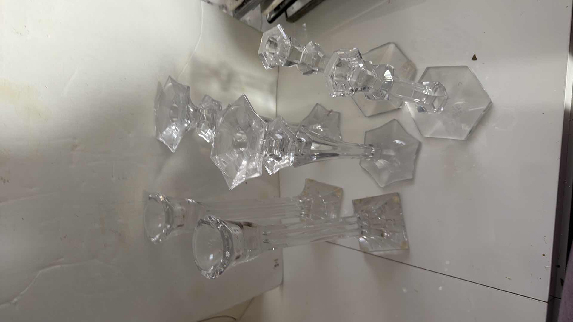 Photo 1 of 6-GLASS CANDLEHOLDERS