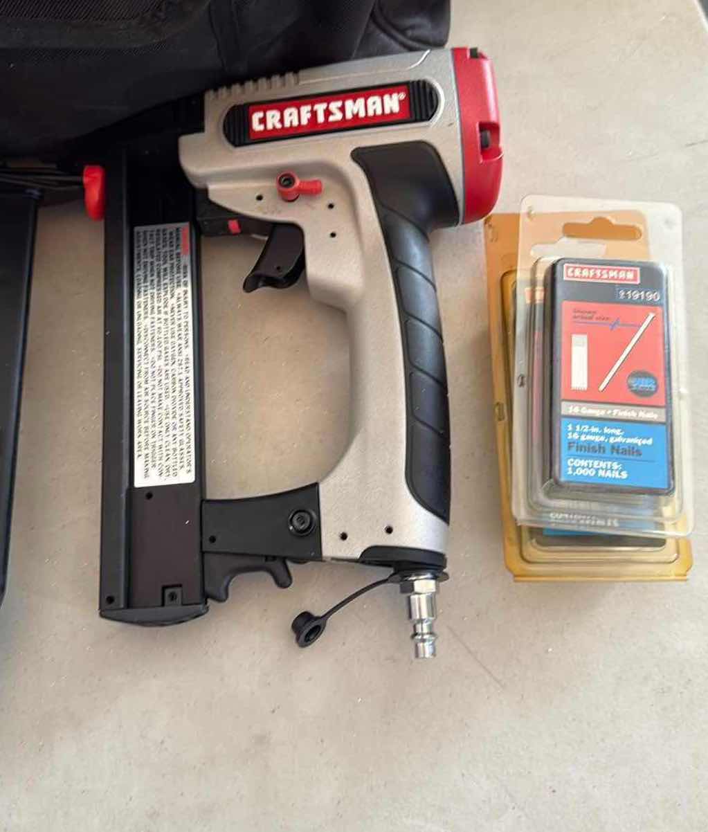 Photo 1 of CRAFTSMAN CARPENTRY AIR DRIVE TOOLS. FINISHING NAILERS WITH STORAGE CASE.