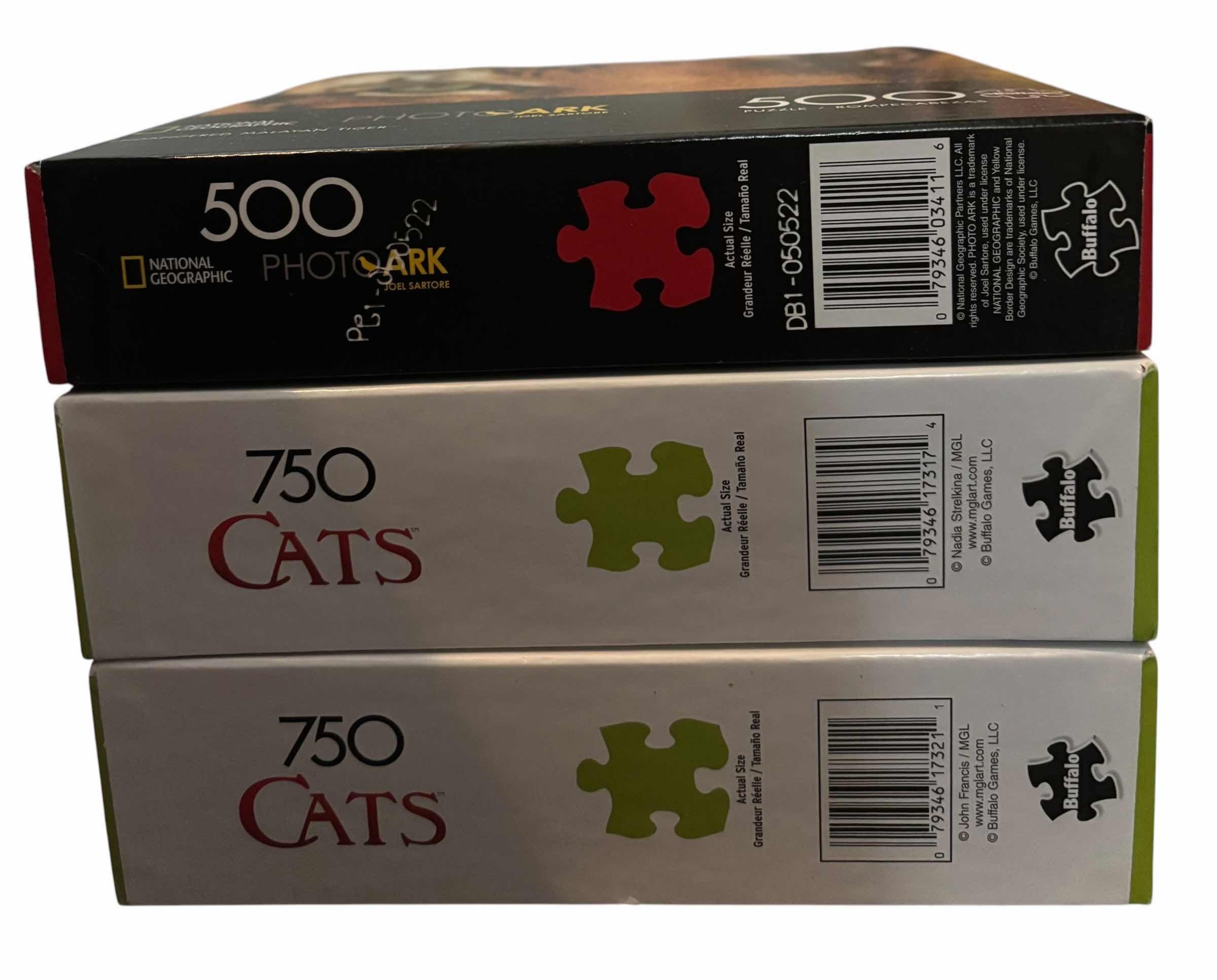 Photo 1 of NIB THREE PUZZLES FEATURING CATS