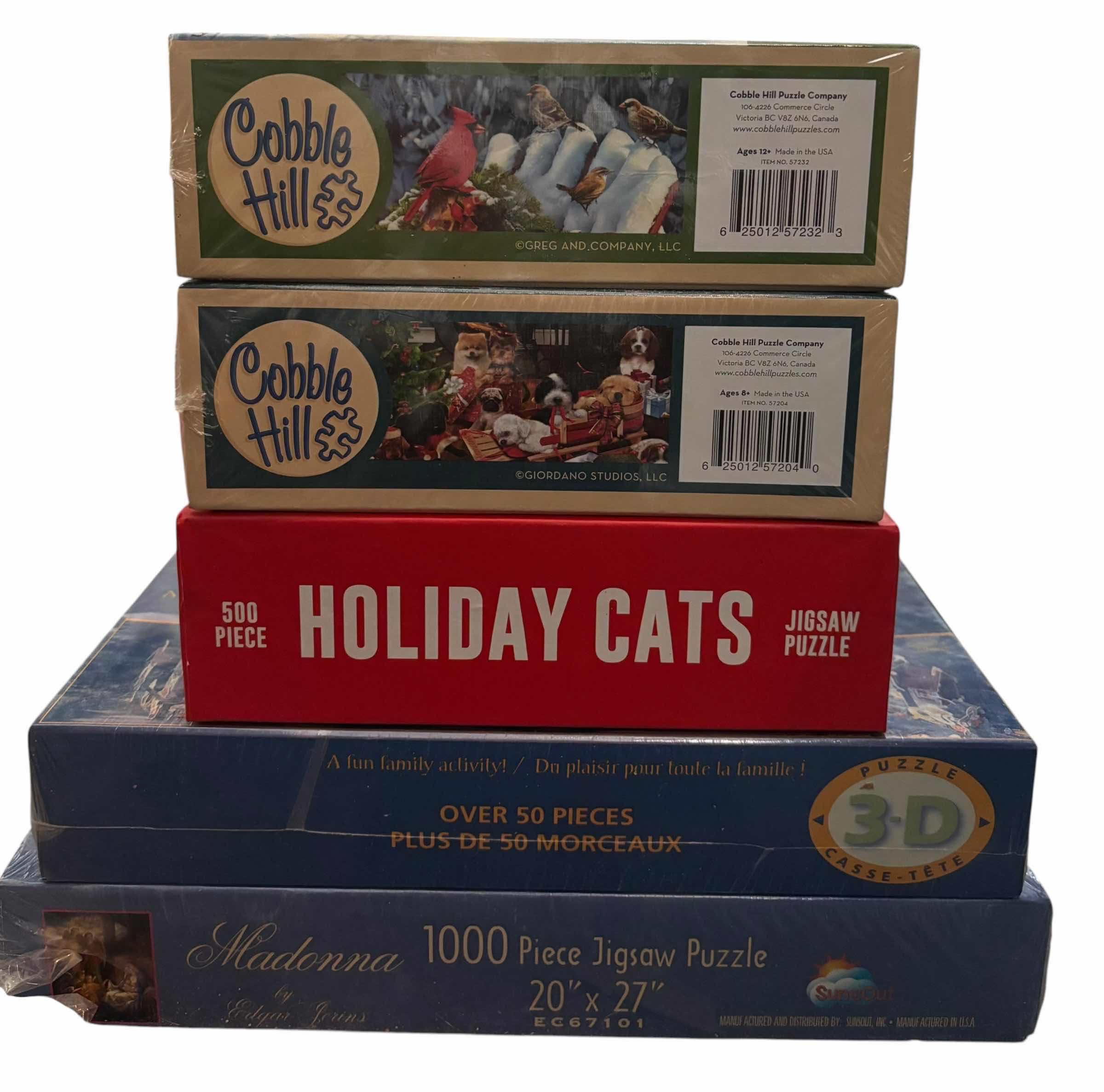 Photo 1 of NIB FIVE PUZZLES: MADONNA, ANIMALS & MORE