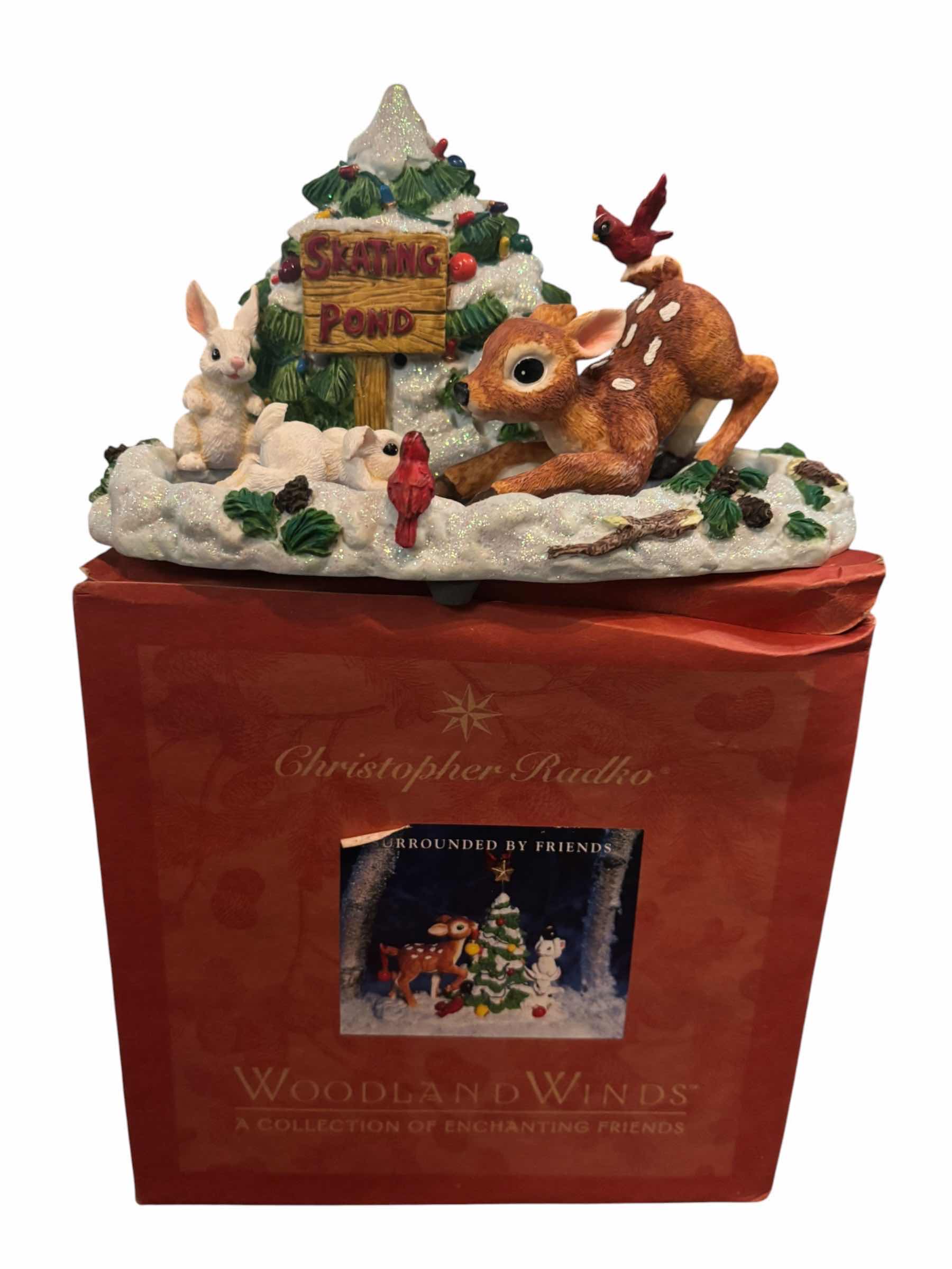 Photo 1 of TWO CHRISTOPHER RADKO COLLECTIBLE CHRISTMAS SCENE FIGURINES