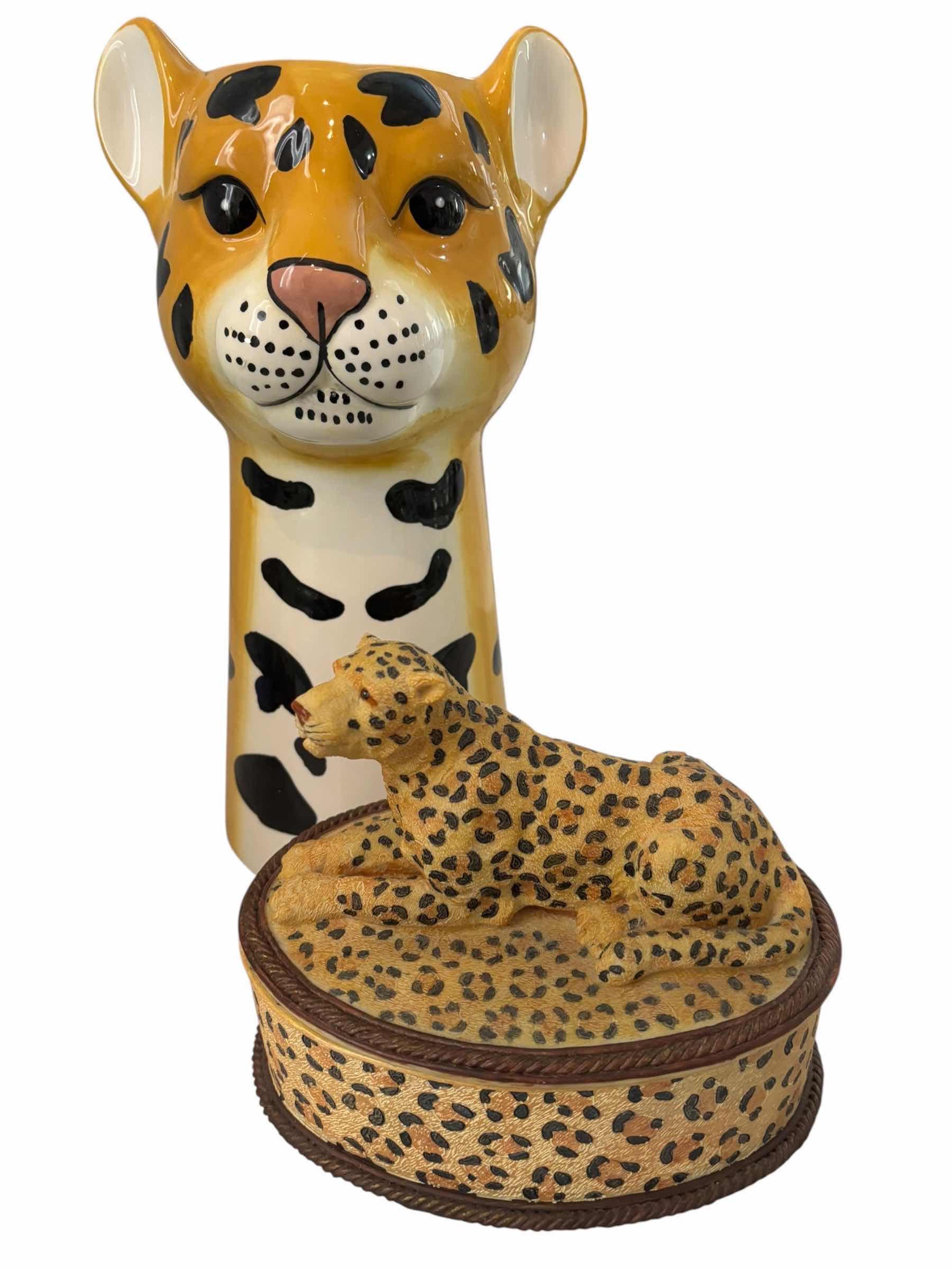 View 1 of CHEETAH HOME DECOR: ASHLAND VASE H13” & TRINKET BOX