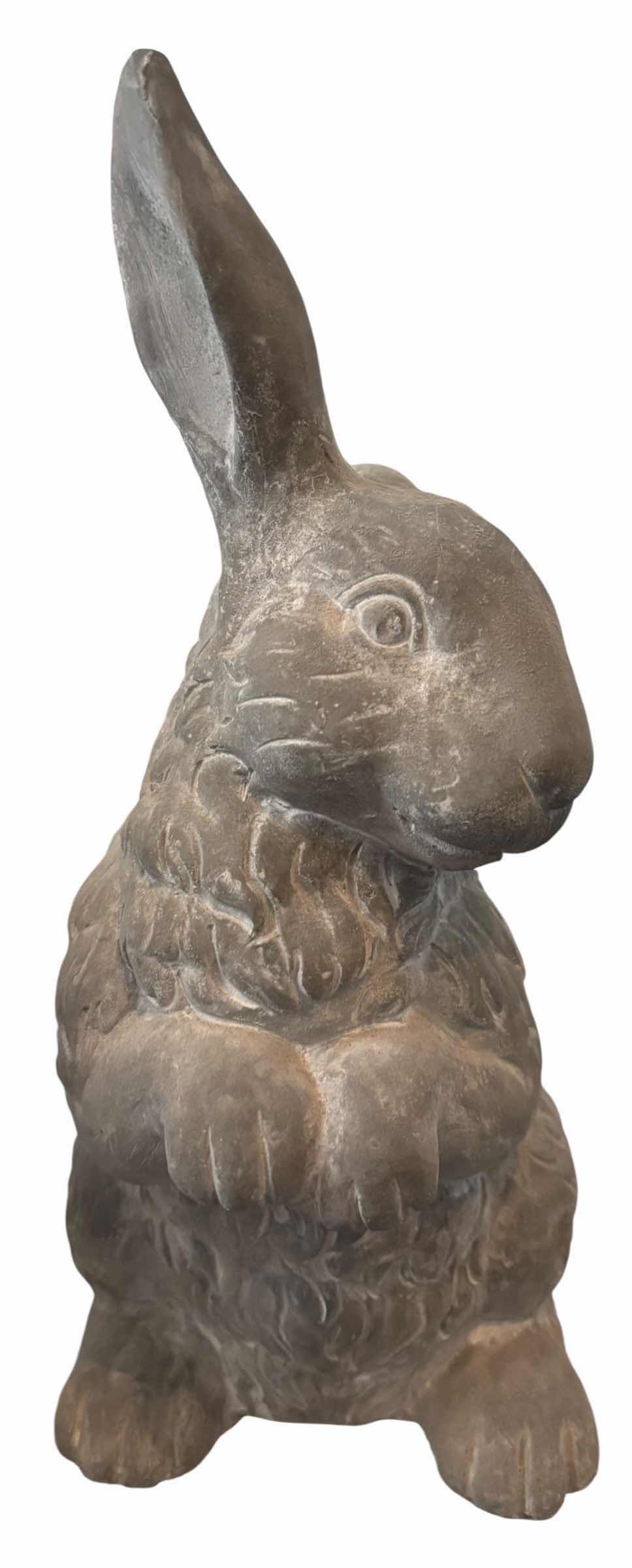 Photo 1 of TWO PLASTER RABBIT STATUES H13”
