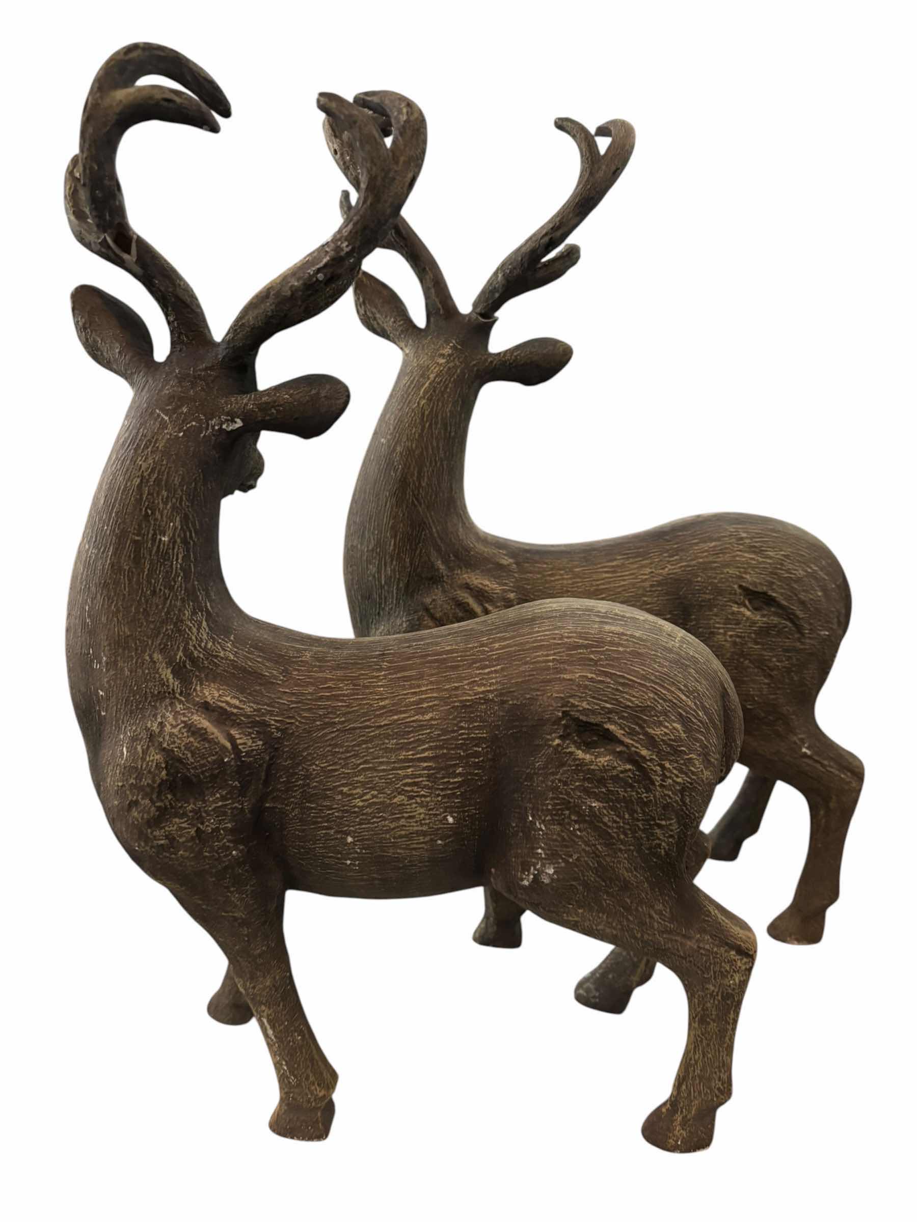 Photo 1 of TWO REINDEER STATUES HOME DECOR H17”