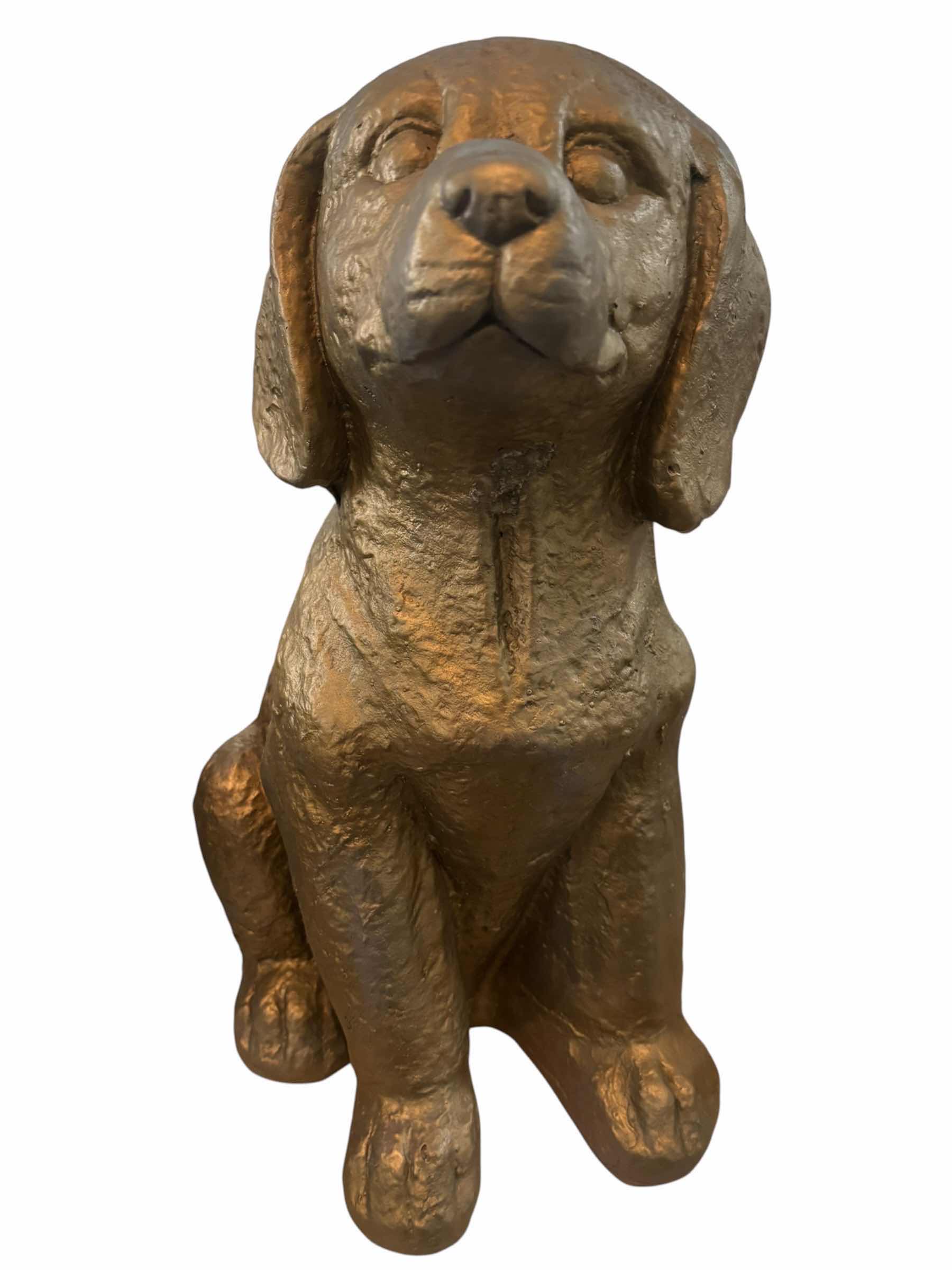 Photo 1 of GOLD TONE DOG STATUE HOME DECOR H16”