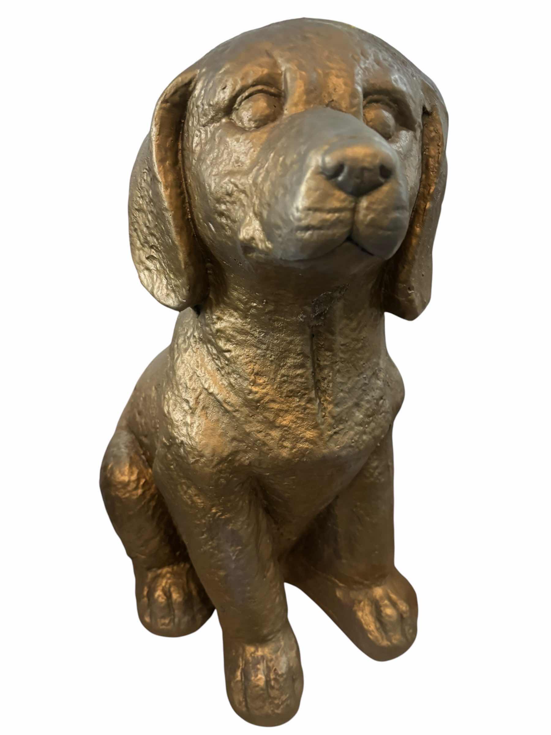 Photo 1 of GOLD TONE DOG STATUE HOME DECOR H16”