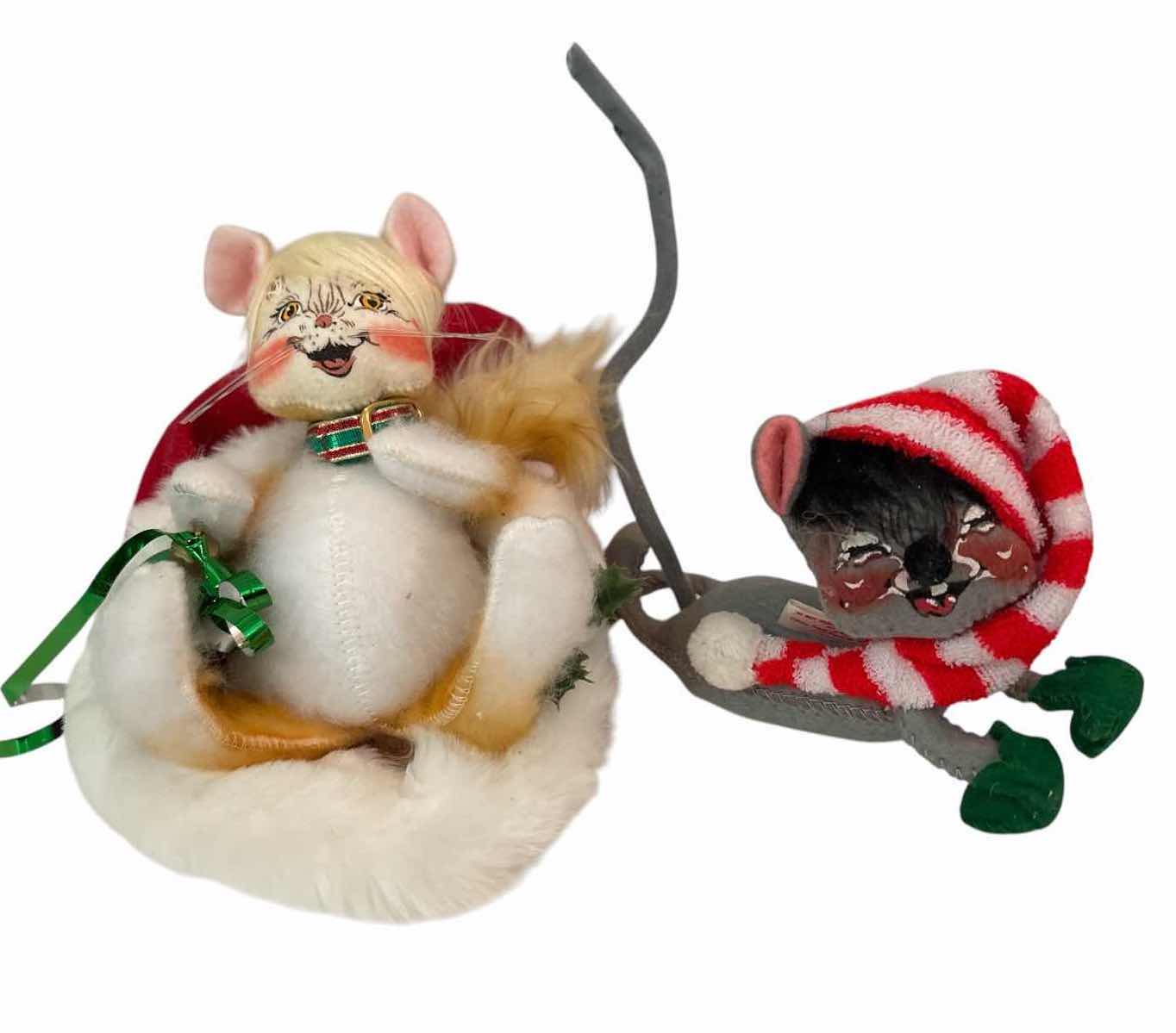 Photo 1 of 4-PCS VINTAGE ANNALEE CHRISTMAS MOUSE HOLIDAY FIGURES H5”