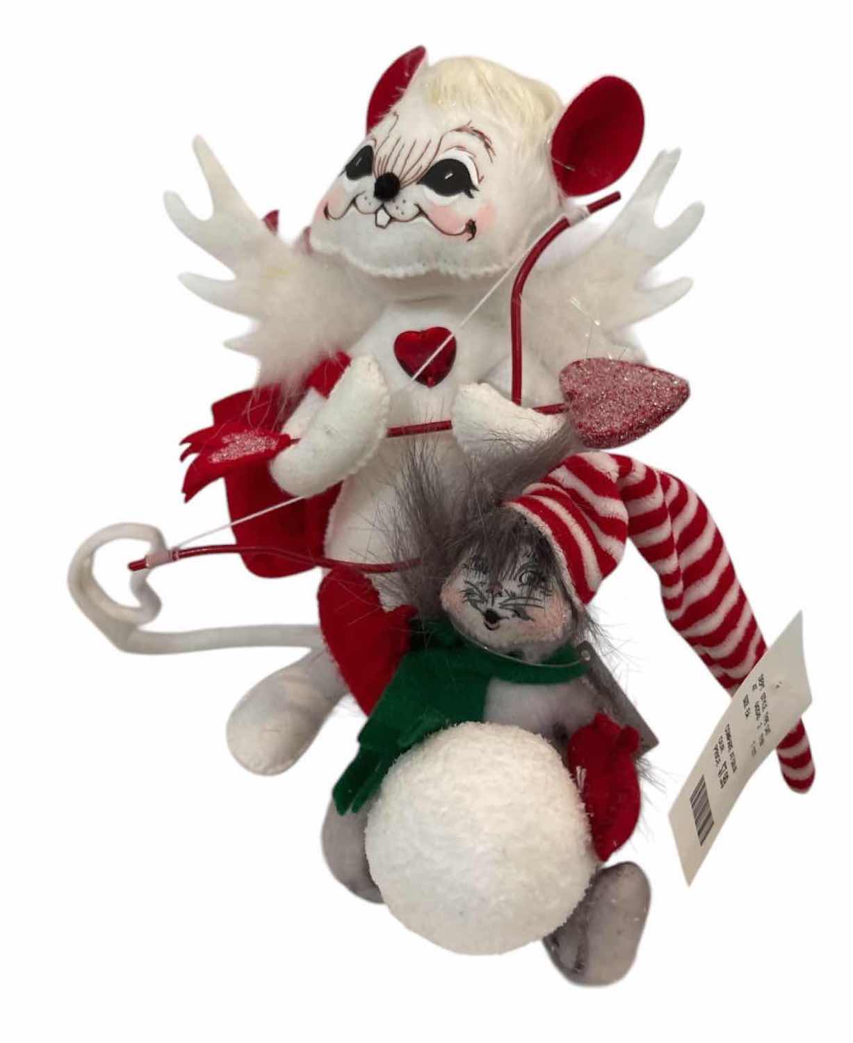 Photo 1 of 5-PCS ANNALEE CHRISTMAS & VALENTINES MICE & ANIMAL HOLIDAY FIGURE COLLECTION H8.5”