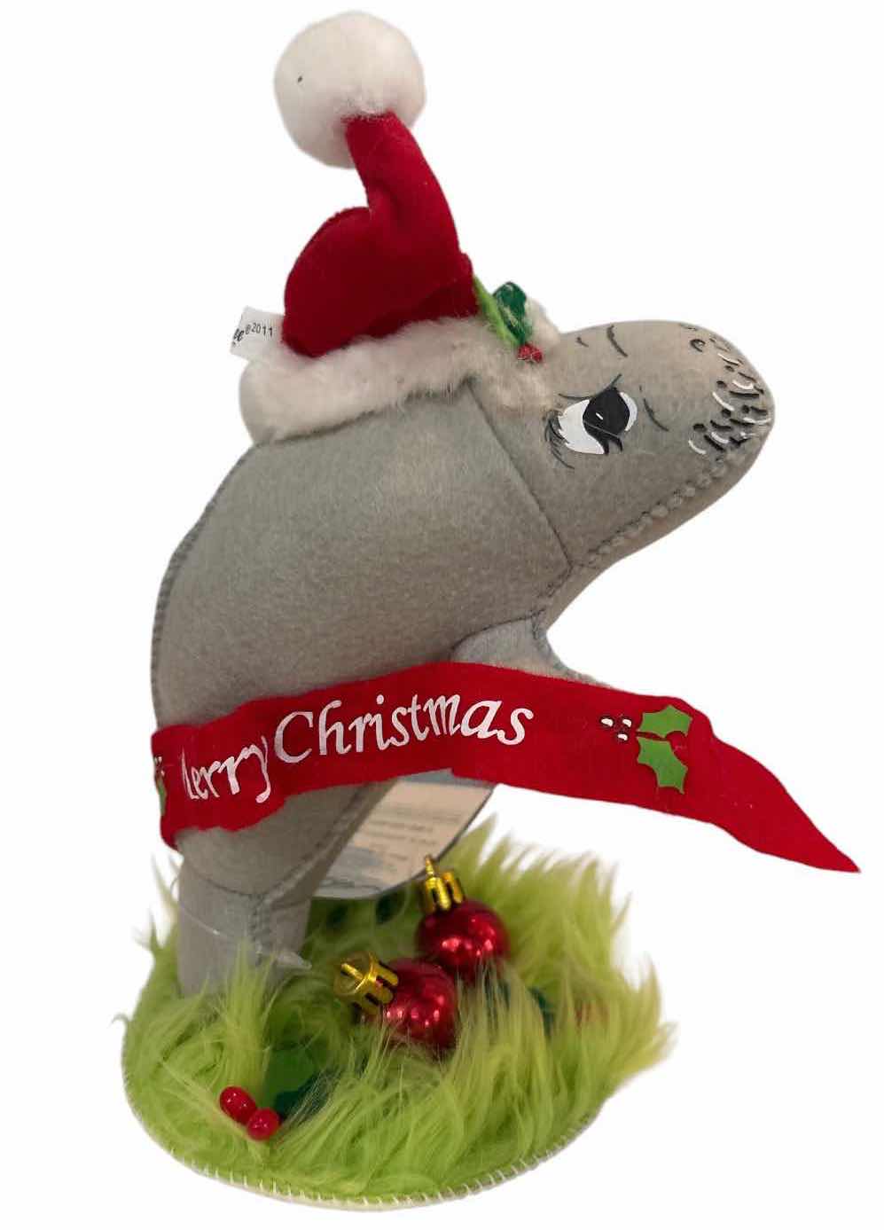 Photo 1 of NWT 3-PCS VINTAGE ANNALEE CHRISTMAS REINDEER AND SHARK FIGURINE H10.5”