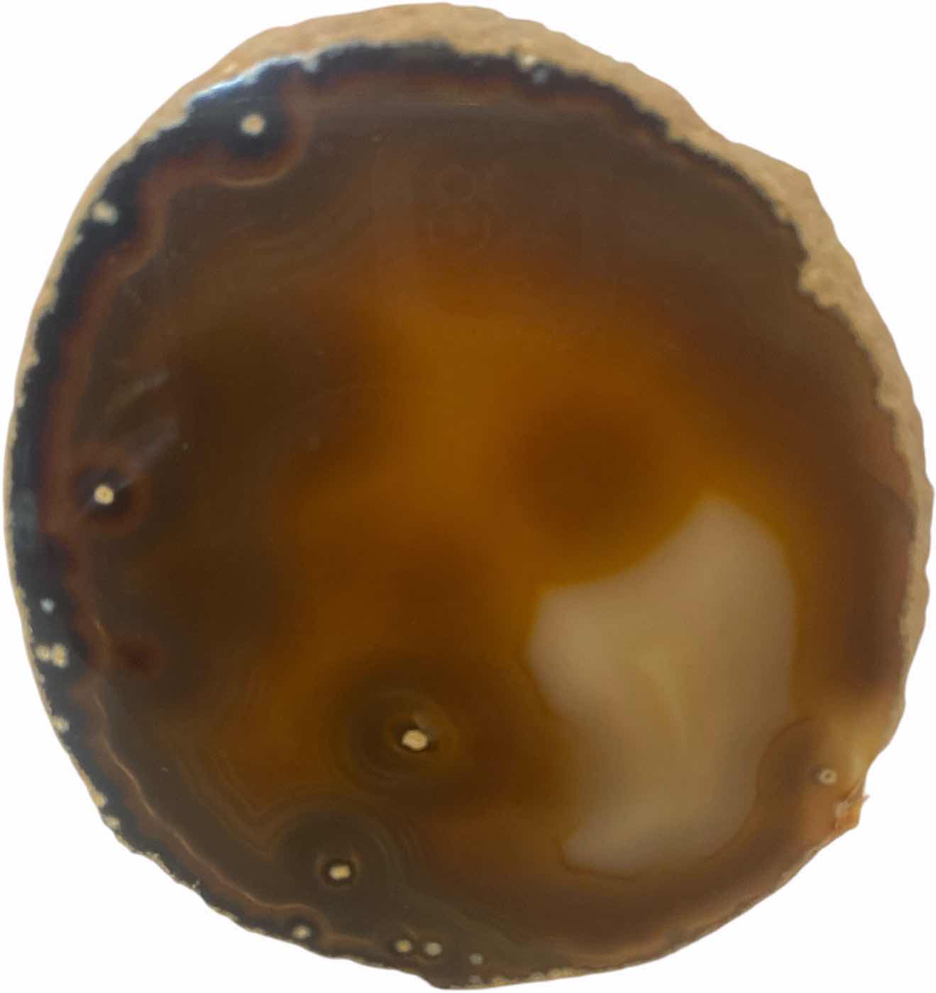Photo 1 of POLISHED BROWN AGATE SLICE 3” X 4” WITH STAND