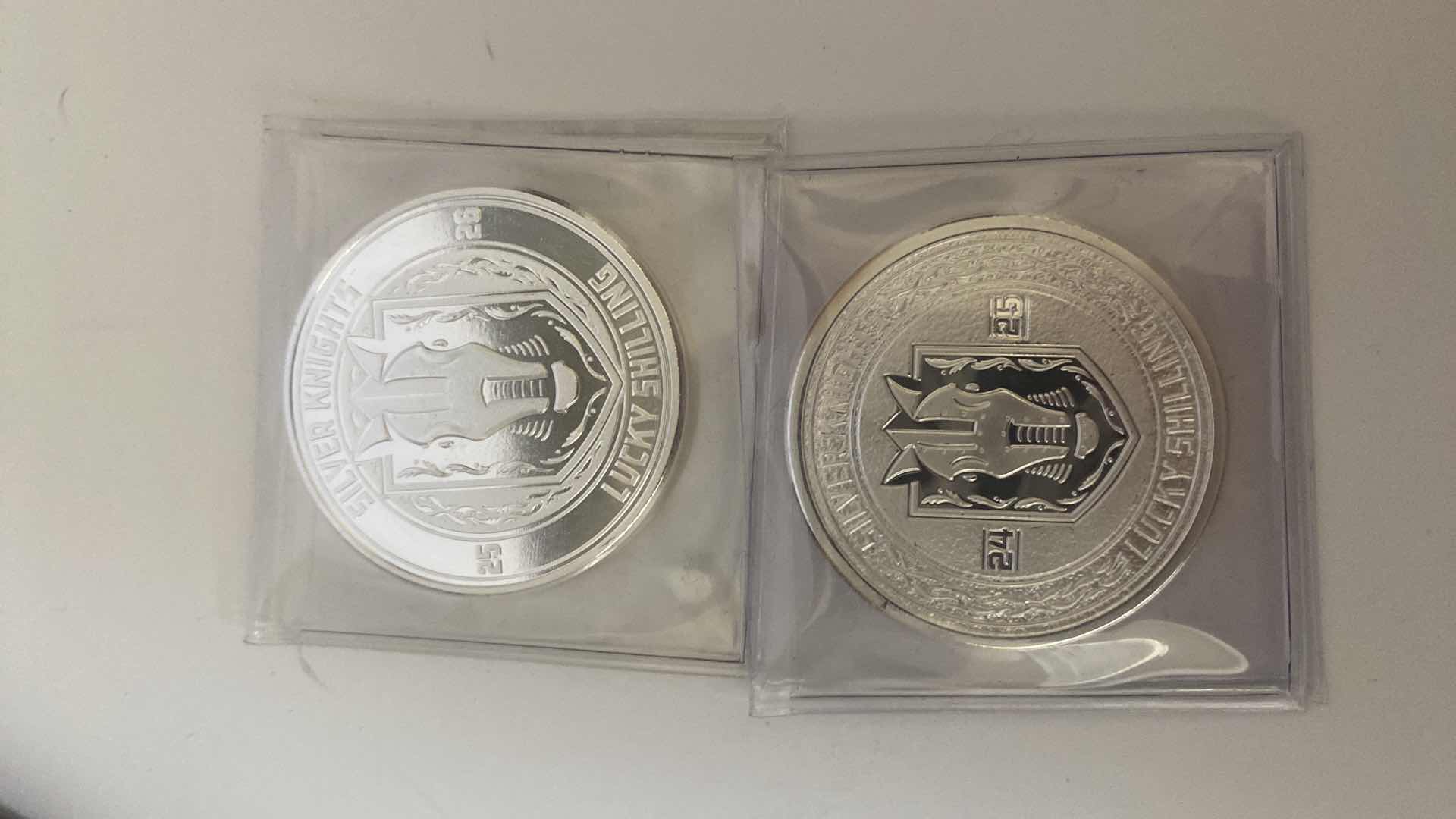 Photo 1 of SILVER KNIGHTS FOAM PUCK AND TWO COINS SOUVENIRS