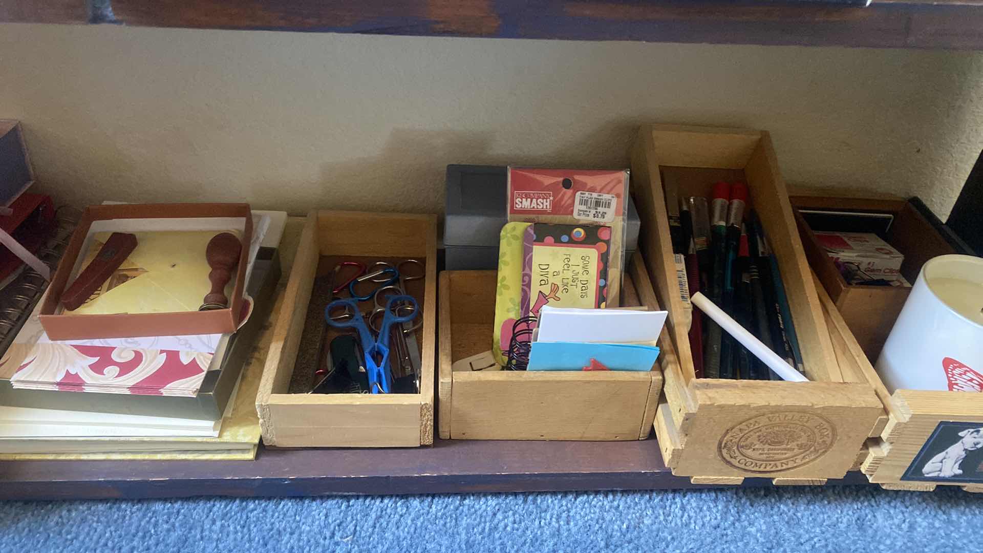 Photo 1 of SHELF OF OFFICE SUPPLIES