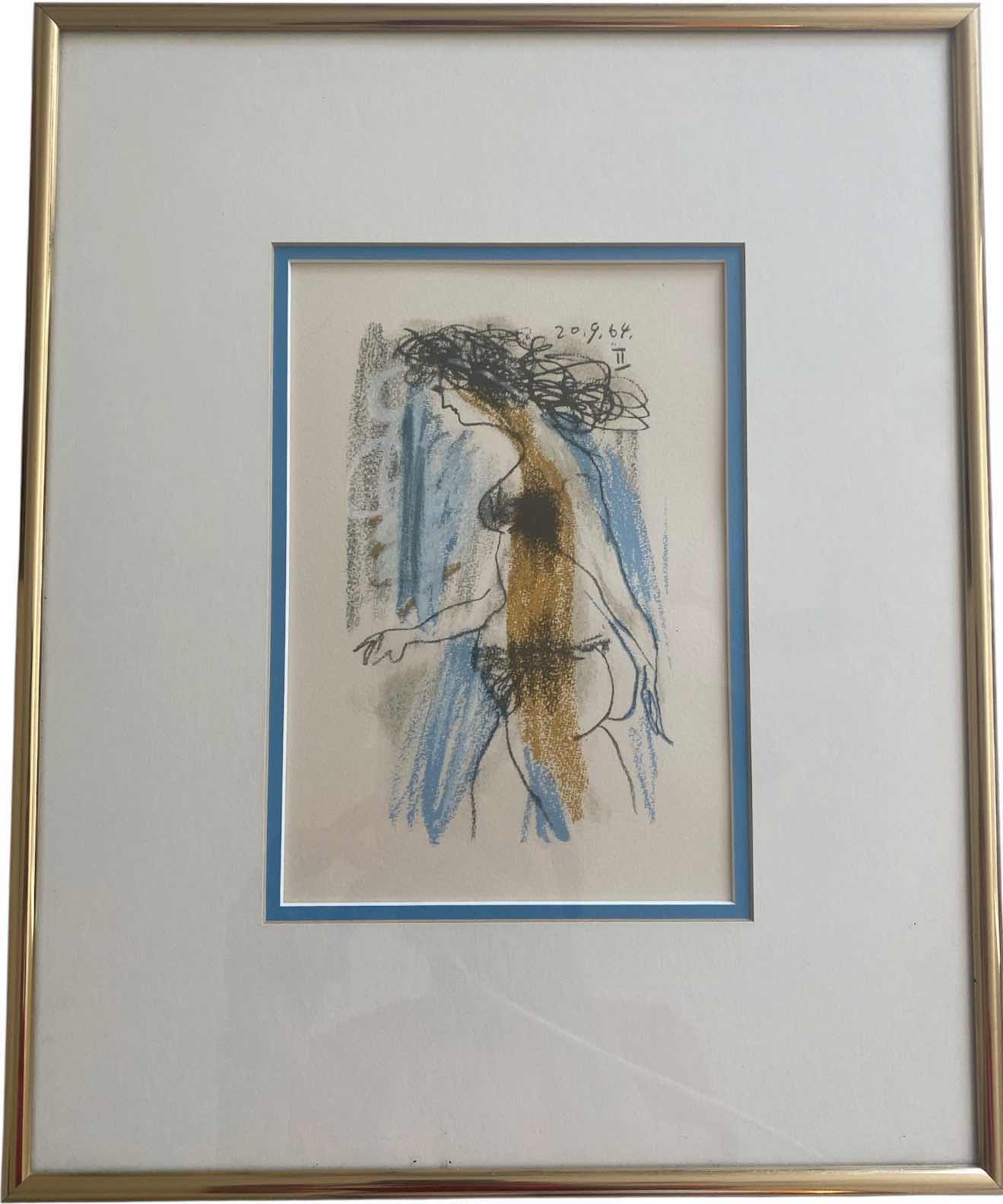 Photo 1 of VINTAGE GOLD FRAMED PABLO PICASSO ETCHING “LE GOUT DU BONHEUR” WITH COA ARTWORK 12” X 15”