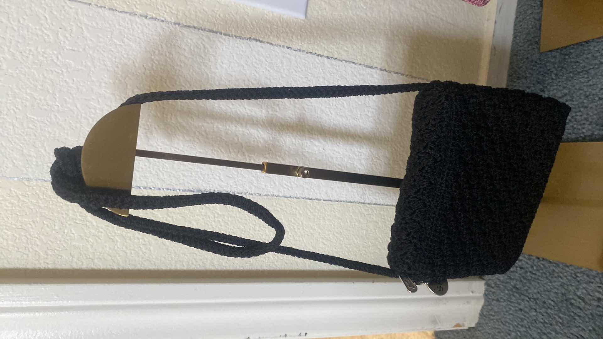 View 5 of THE SACK BLACK CROCHET HANDBAG 7“ X 6 1/2“