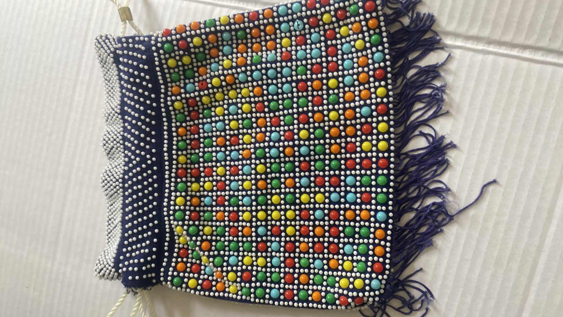Photo 1 of VINTAGE LAUREL, BIRCH CANVAS, CAT BAG & VINTAGE CRAYOLA COLOR, PALETTE BEADED BAG