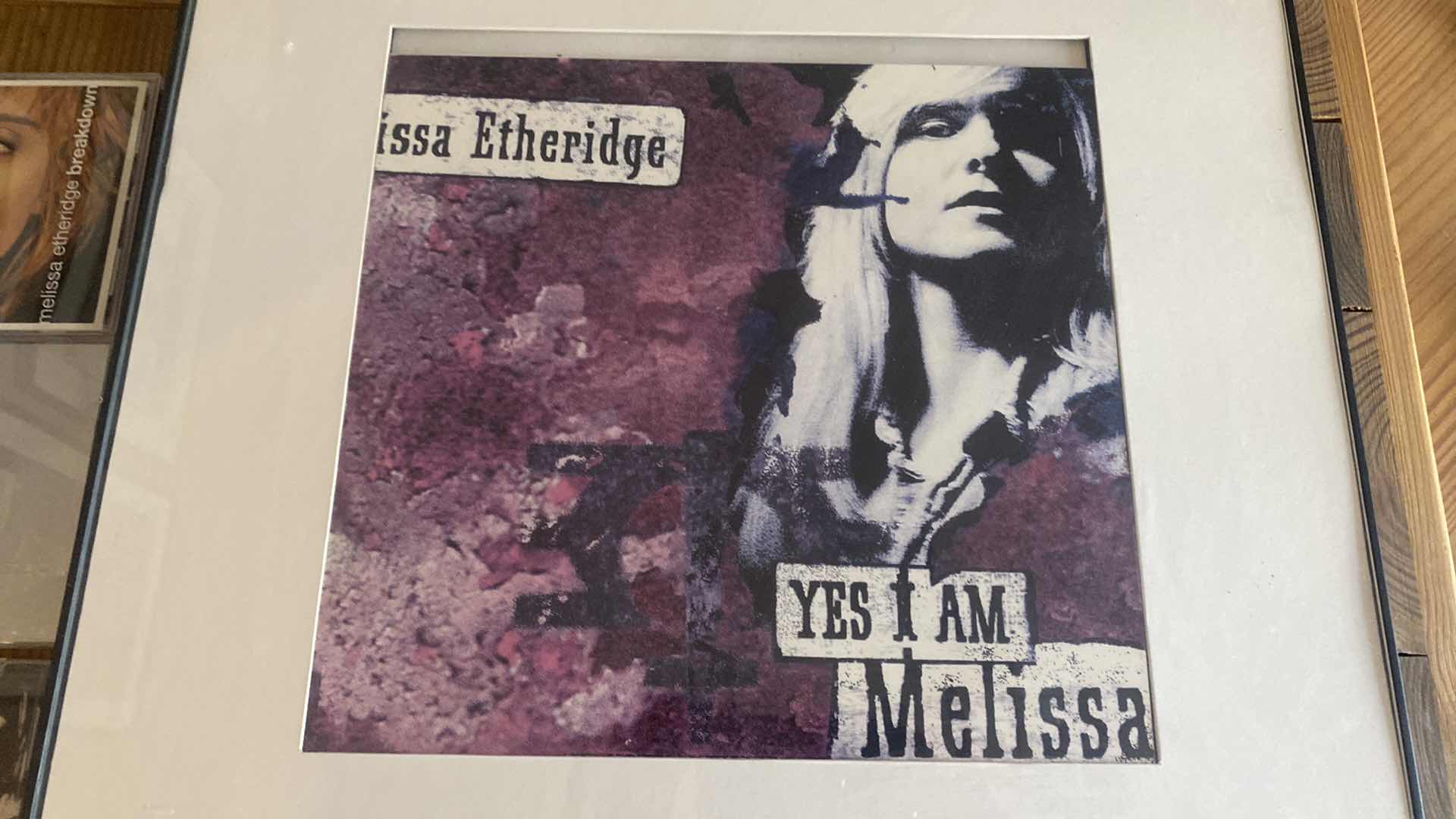 Photo 1 of FRAMED MELISSA ETHERIDGE YES I AM MELISSA POSTER ARTWORK WITH 3 CDS 19 1/2 x 19 1/2”