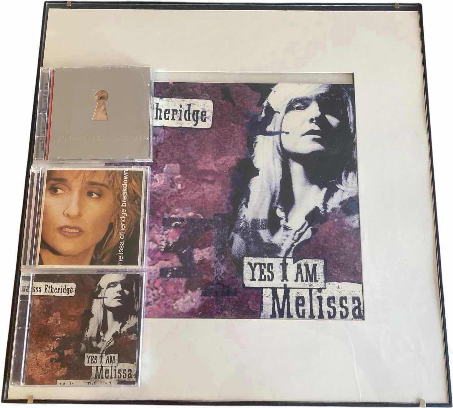Photo 1 of FRAMED MELISSA ETHERIDGE YES I AM MELISSA POSTER ARTWORK WITH 3 CDS 19 1/2 x 19 1/2”