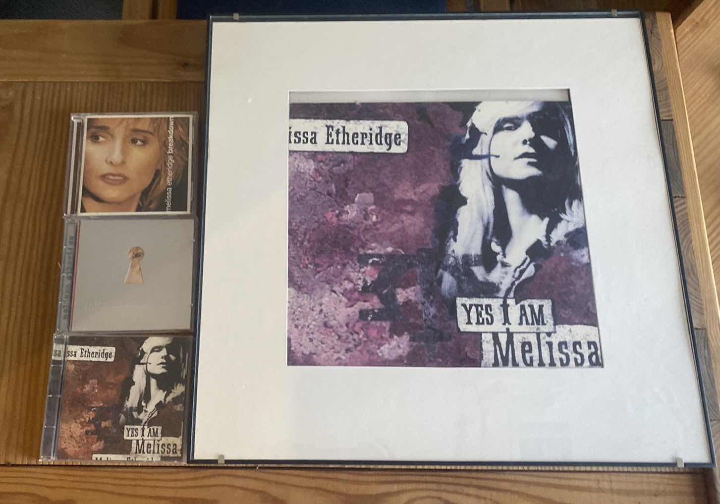Photo 1 of FRAMED MELISSA ETHERIDGE YES I AM MELISSA POSTER ARTWORK WITH 3 CDS 19 1/2 x 19 1/2”