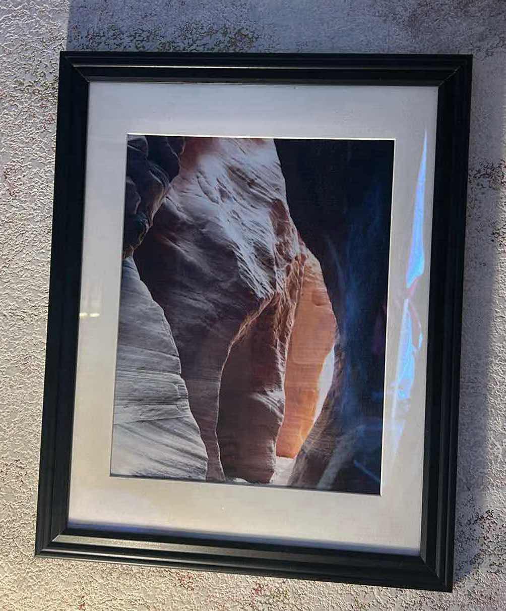 Photo 1 of FRAMED LANDSCAPE PHOTOGRAPH ARTWORK OF SOUTHWESTERN SLOT, CANYON 16” x H20”