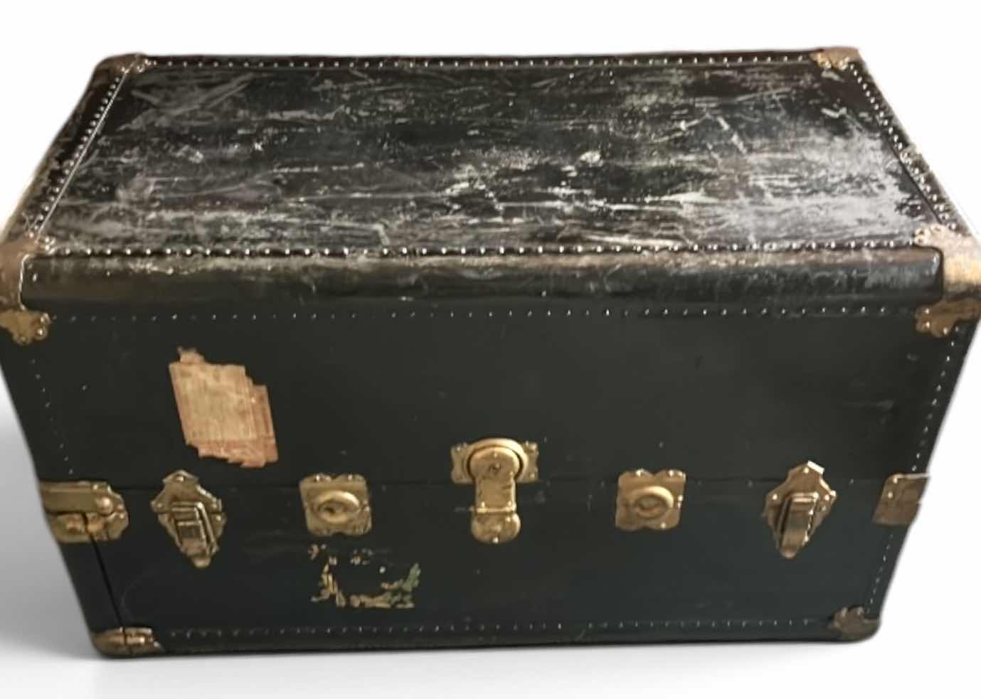 Photo 1 of ANTIQUE BLACK STEAMER TRUNK