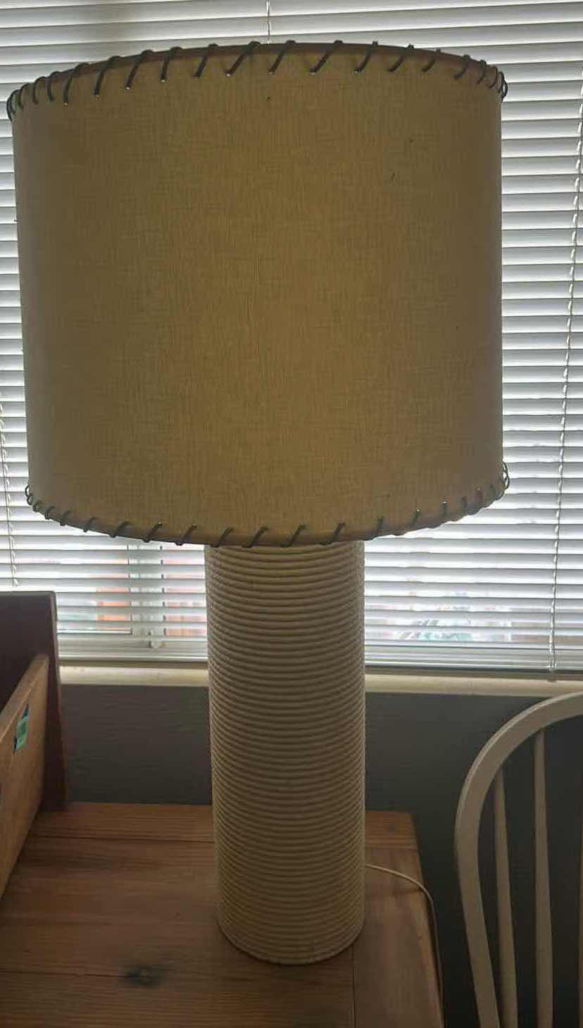 Photo 1 of OFF-WHITE, TALL TABLE LAMP H34 1/2”