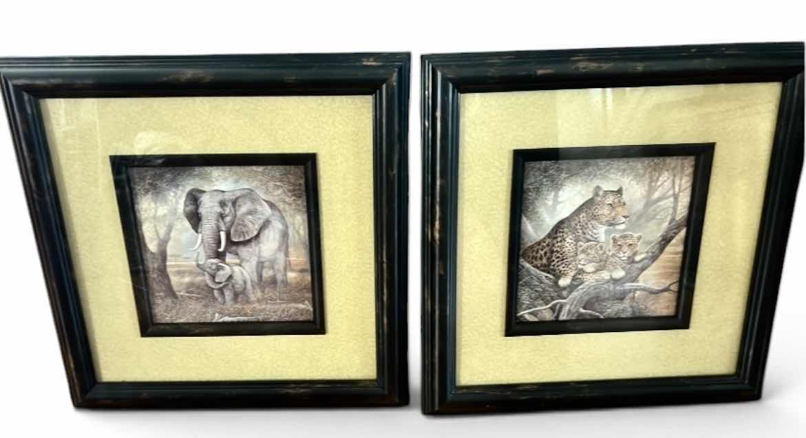 Photo 1 of FRAMED HOME INTERIORS SAFARI PRINT ARTWORK PIECES. 12” x H12”