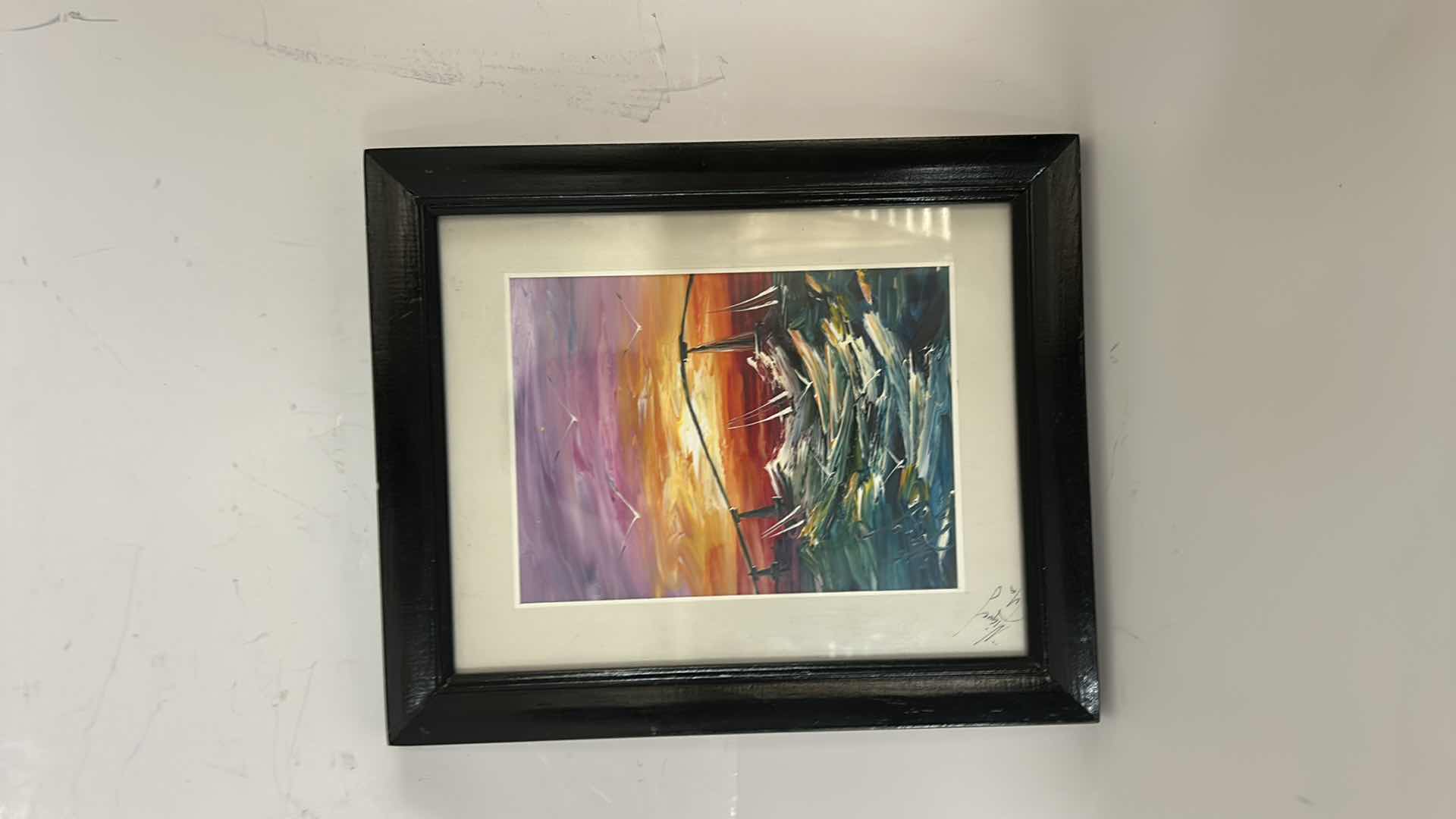 Photo 1 of FRAMED SIGNED BY ARTIST IMPRESSIONISTIC NAUTICAL PAINTING ARTWORK 10” x H12”