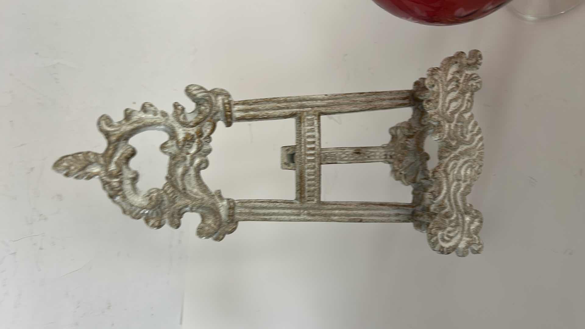 Photo 1 of VINTAGE GERMAN PORCELAIN PLATE AND VINTAGE CRANBERRY VASE