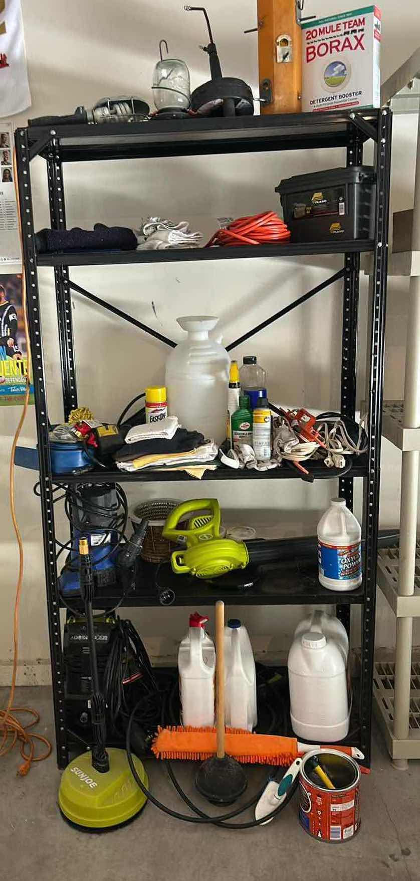 Photo 1 of METAL SHELVING UNIT WITH GARAGE ITEMS