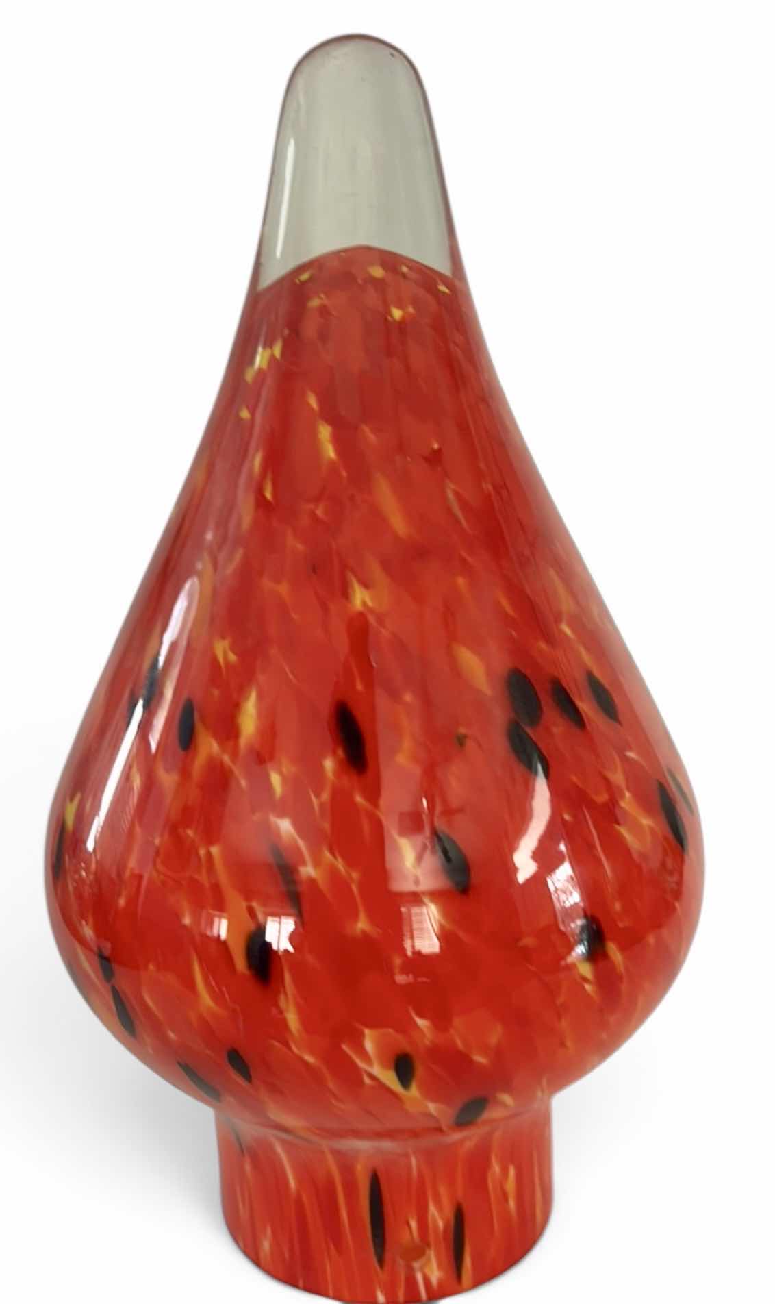 Photo 1 of HANDBLOWN TEARDROP SHAPED ART GLASS PENDANT LIGHT SHADE. 15”