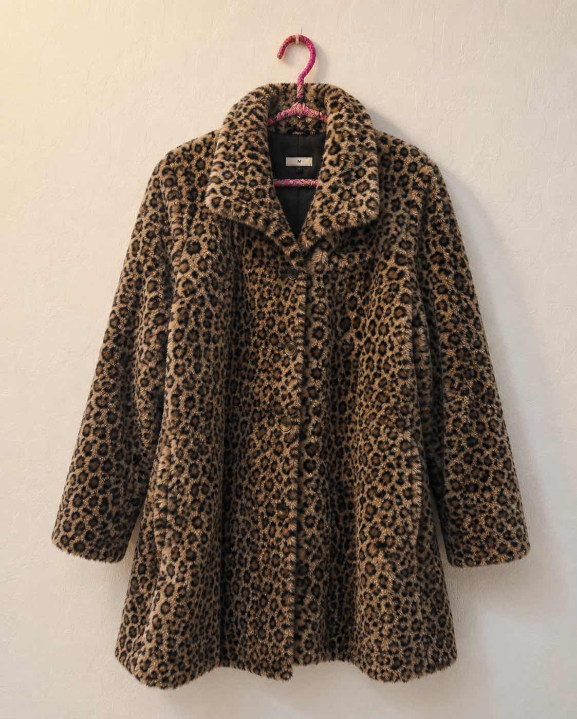 Photo 1 of VINTAGE 1980S FAUX FUR LEOPARD PRINT SWING COAT BY NORM THOMPSON OF PORTLAND, OREGON RETRO GLAM SILHOUETTE PLUS SIZE