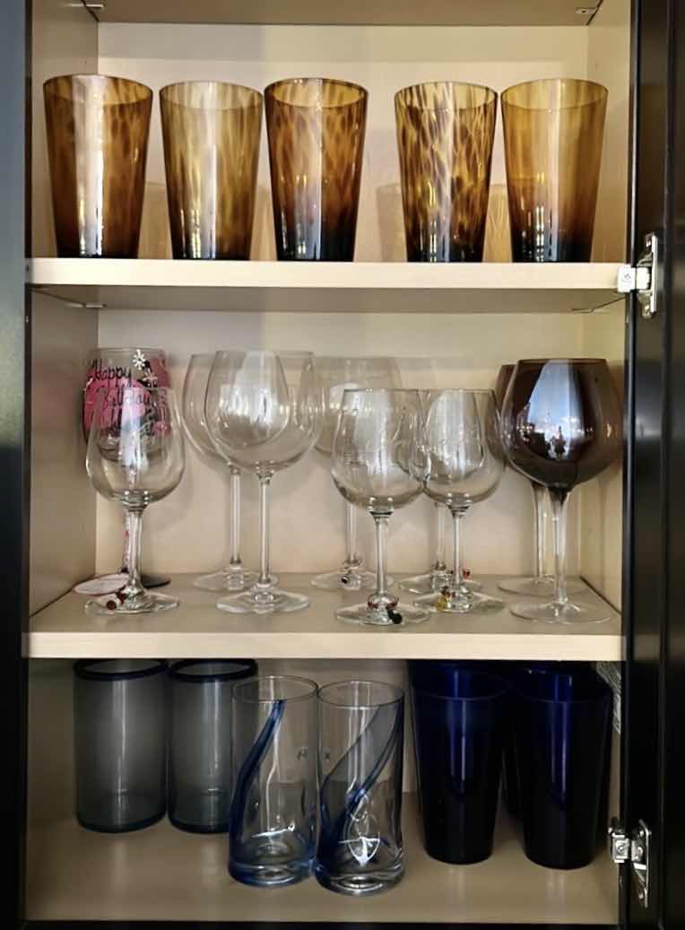 Photo 1 of THREE SHELVES IN KITCHEN – GLASSES AND STEMWARE