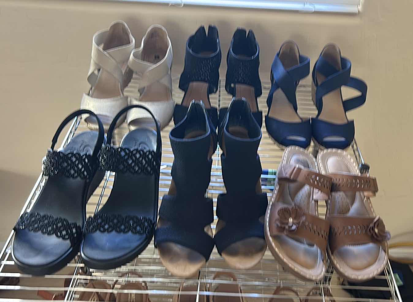 Photo 1 of SIX PAIRS OF SANDAL TYPE SHOES - WOMEN’S SIZE 10