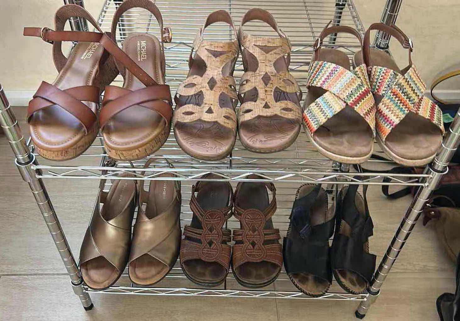 Photo 1 of SIX PAIRS OF SANDAL TYPE SHOES - WOMEN’S SIZE 10