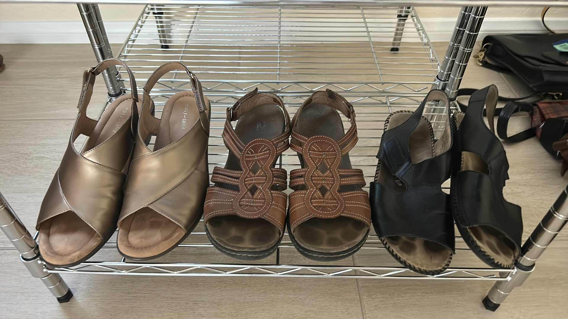Photo 1 of SIX PAIRS OF SANDAL TYPE SHOES - WOMEN’S SIZE 10