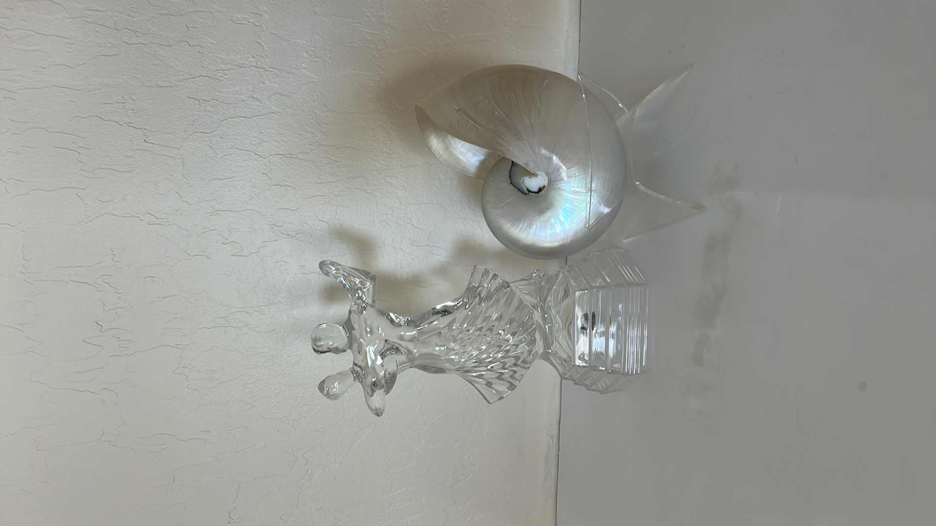 Photo 1 of HOME DECOR- ROYAL CRYSTAL ROCK TANGO FIGURINE 24% LEAD CRYSTAL SCULPTURE OF A DANCING COUPLE MADE IN ITALY AND SHELL ON STAND (TALLEST H10”)