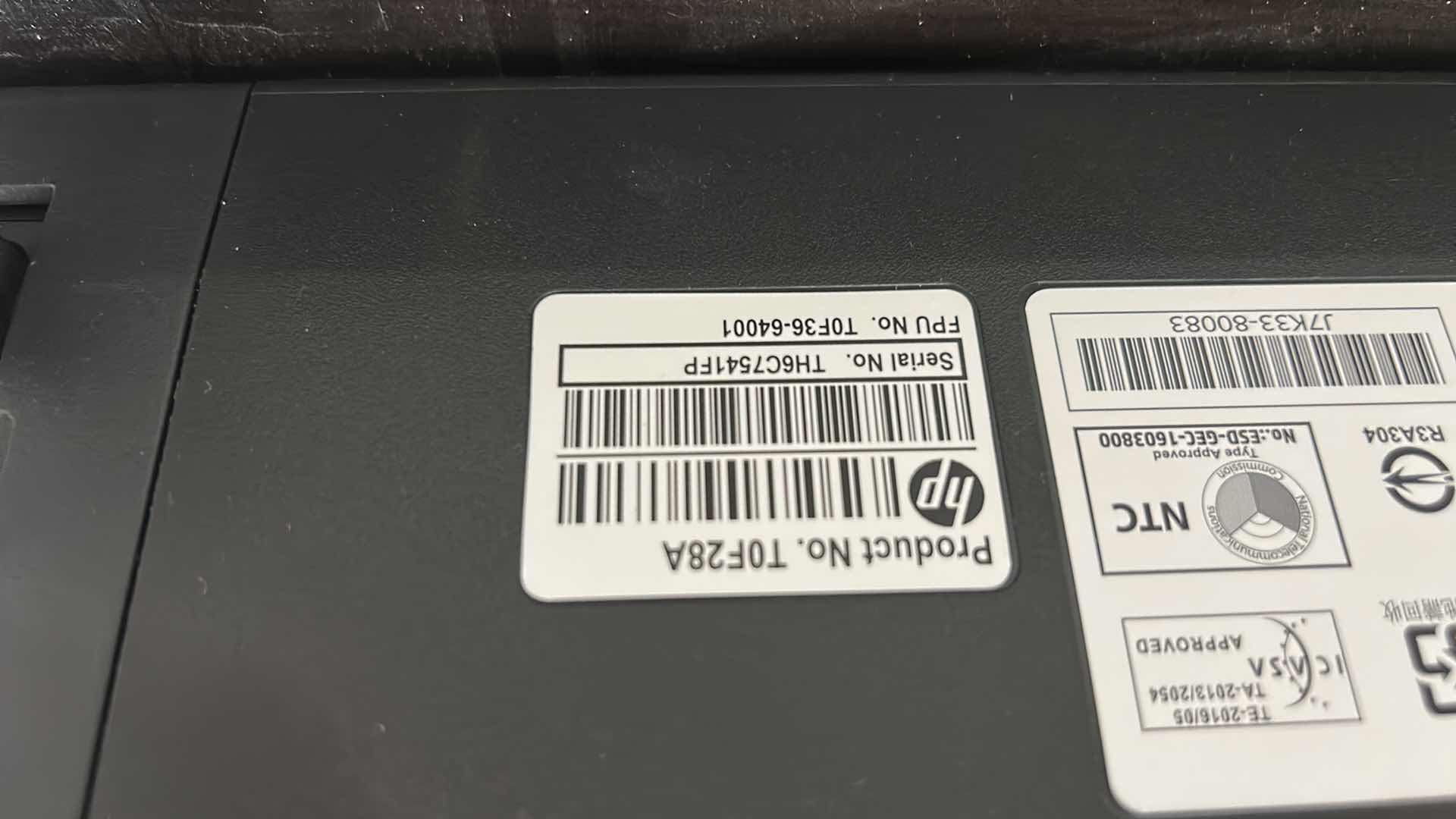 Photo 1 of HP OFFICEJET PRO PRINTER, AND WOOD UNIT WITH OFFICE SUPPLIES AND COPY PAPER