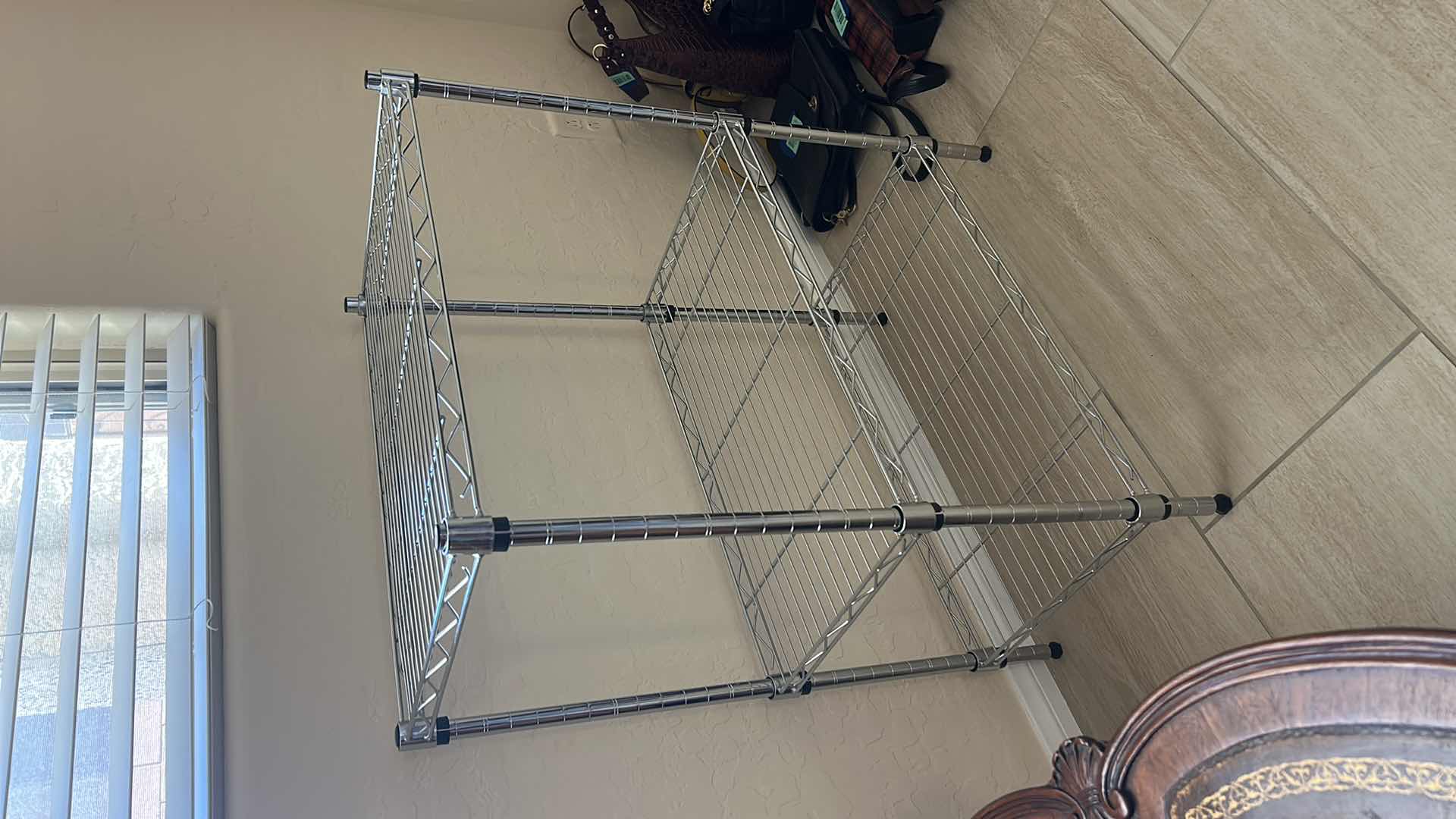 Photo 1 of METAL SHELVING RACK, 23 1/2” x 13” x H30 3/4”