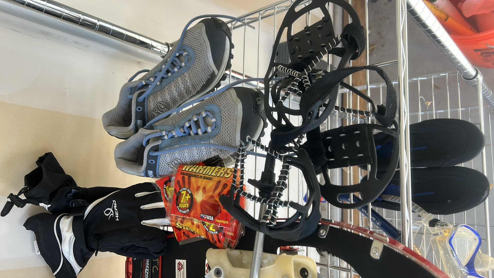 Photo 1 of SNOW SHOES, POLES AND GLOVES, WINTER GARMENTS, AND MORE (SIZE 10 SHOES)