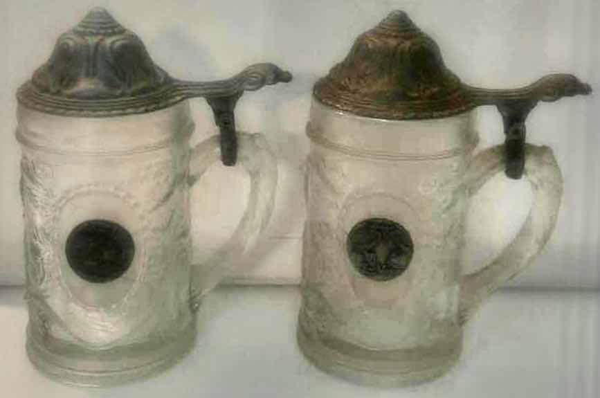 View 1 of SOLVANG & LAS VEGAS SOUVENIR BEER STEINS H 7”