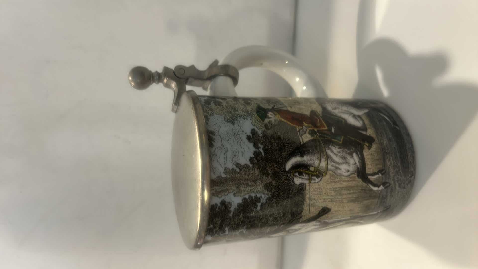 Photo 1 of 2 VINTAGE WEST GERMAN CERAMIC BEER STEINS ( TALLEST H7.5”)