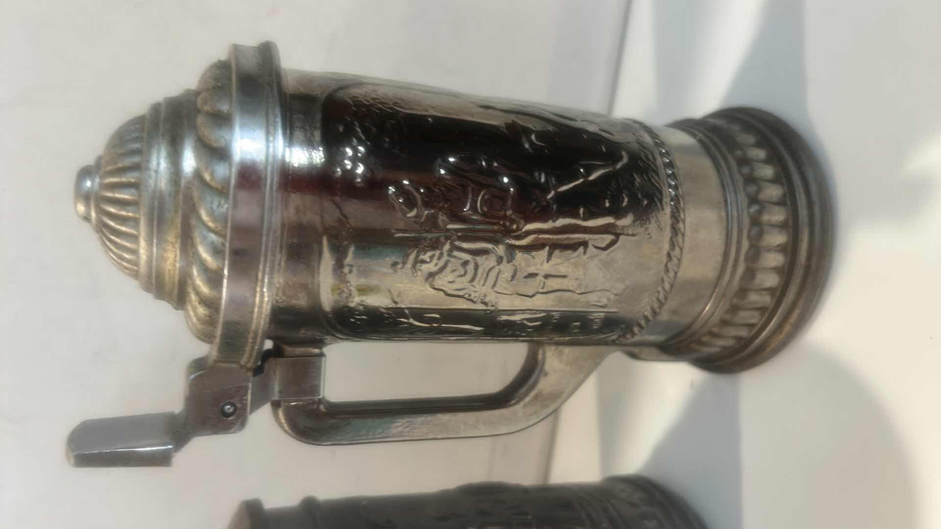 Photo 1 of 2 METALLIC RELIEF BEER STEINS 8”