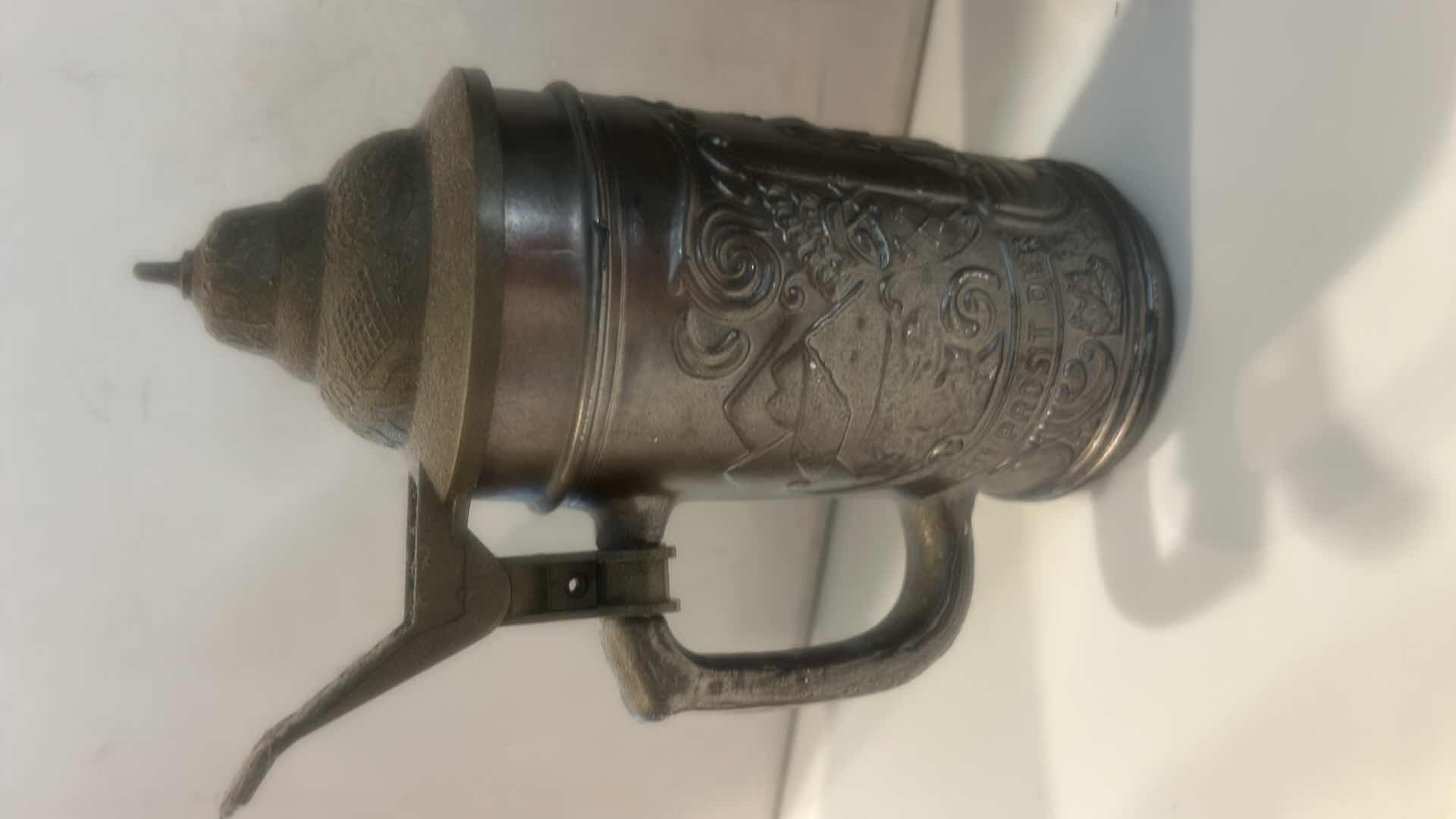 Photo 1 of 2 METALLIC RELIEF BEER STEINS 8”