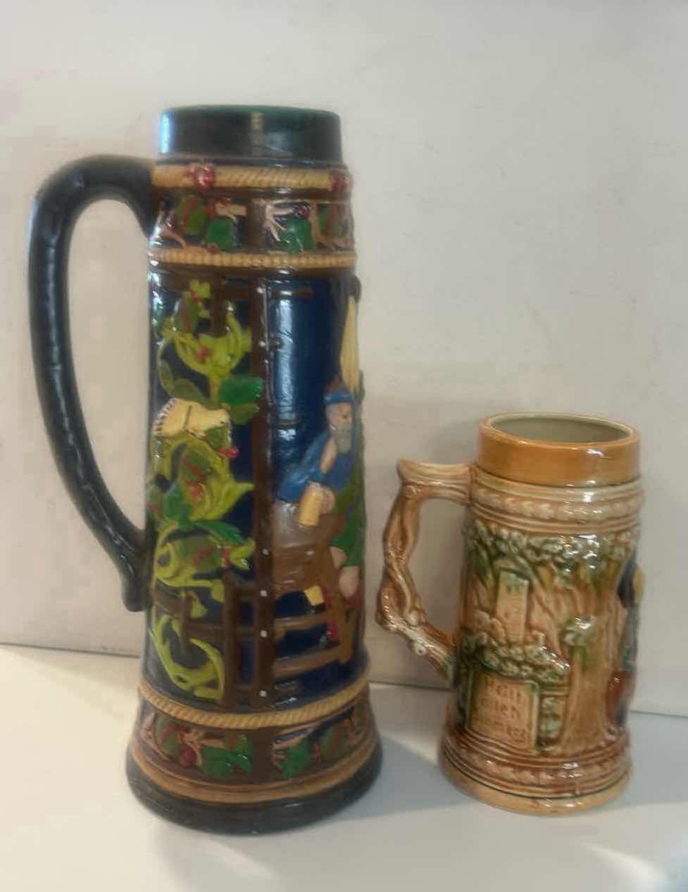 Photo 1 of 2 GERMAN STONEWARE STEINS (TALLEST 12.5”) $60