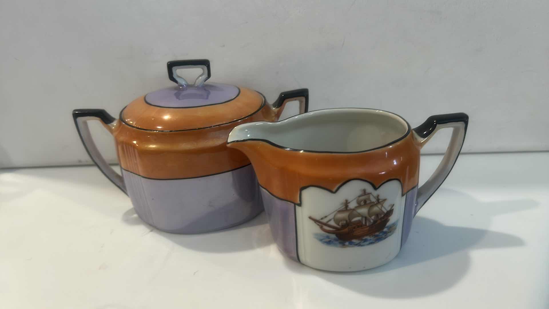 Photo 1 of LUSTERWARE SUGAR AND CREAMER SET $45